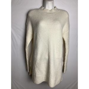 Womens Size XS Old Navy Off White Long Sleeve Stretch Mock Neck Sweater